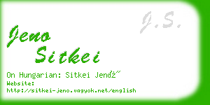 jeno sitkei business card